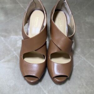 Michael Kors Tan Peep-Toe Heels